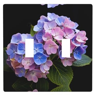 YYHWHJDE Doppelschalter-Wandplatte, langlebig, hitzebeständig, für Wohn- und Gewerbebereiche, schöner Hortensien-Druck