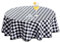 Romanstile karierte Wachstuchtischdecke rund 140 cm Schwarz outdoor Tischdecke Wetterfest,PVC Tischdecken Draußen Schmutzabweisend für Garten,Terrasse,Balkon,Party,Hochzeit,Spielzimmer,Frühling,Sommer