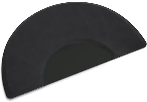 BarberPub Anti-Ermüdungsmatte für Friseure, Ergonomische Bodenmatte Friseurmatte für Barbershop Salon, Friseurbedarf 91X121 cm Halbkreis 2 cm Dicke, M122S (Schwarz)