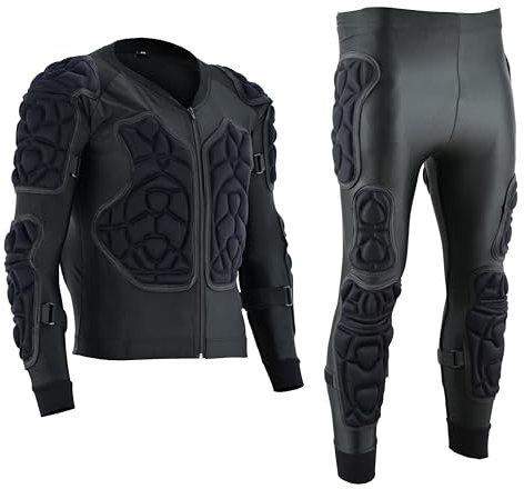 BODY ARMOUR CE APPROVED MOTORBIKE MOTORCYCLE MOTOCROSS SKIING SPINE GUARD PROTECTIVE SUIT SKATEBOARDING CYCLING ATV BMX TROUSER JACKET (Black, M)