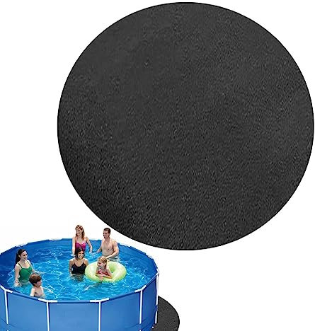 Tapete protector de suelo de tela para piscina con marco, duradero, para piscinas sobre el suelo, almohadilla inflable de fieltro (negro)