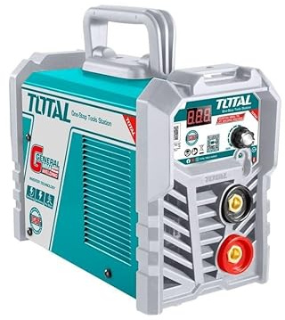 TOTAL - Saldatrice Inverter IGBT 120A 230V, Display LCD, Anti-Stick, Hot Start, Arc-Force, Per Elettrodi 1,6-3,2mm, Saldatrice Elettrodo Professionale Con Portaelettrodo, Morsetto, Casco, Spazzola