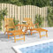 Xichuzi Garten-Liegestühle mit Fußteil und Tisch, Hochlehner Gartenstuhl, Gartensessel, Terrassenstühle, Balkon Stuhl, Balkonstuhl, Massivholz Akazie