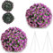 ComfyNex Set of 2 Artificial Topiary Balls 28cm - Decorative Fake Leaf Hanging Balls for Indoor & Outdoor Use - Perfect for Patio, Garden, & Home Décor (Rose Purple, 28D x 28W x 28H centimetres)