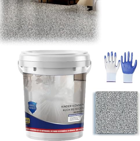 YONGLSP Epoxy Colored Sand Floor Paint, High-Gloss Marble Effect Coating, Suitable for Both Interior and Exterior, Concrete, Tiles, Marble, Wear-Resistant and Anti Slip Paint (Dark Gray)