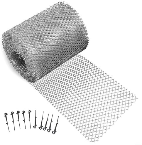 Fauhapyway Rotolo di rete in alluminio per grondaie, protezione contro la pioggia, per grondaie, trincee, filtri, uso domestico, artigianato, giardino, 6,1 m (127 x 6,1 cm)