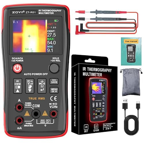 Thermal Imaging Camera 2 in 1 True RMS Multimeter 32×32 Auflösung -20°C bis 550°C Typ-C-Ladung für elektrische Industrieinspektionen 25000 Count Digitalmultimeter