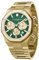 SAPPHERO Herrenuhr Quarzwerk Chronograph Handgelenk Herrenuhr Achteckig Edelstahl 50M Wasserdicht Leuchtend Armbanduhr Luxus Analog Quarz Uhr für Männer mit Datum Elegant Herren,Gold Grün