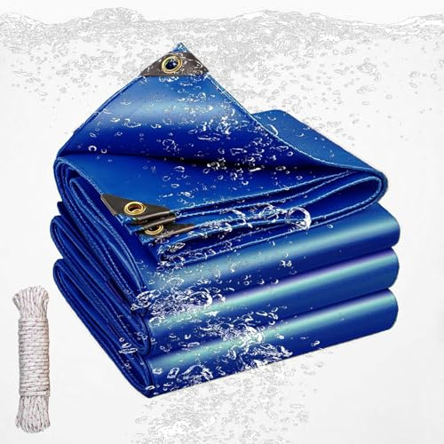 Lona de PVC azul de 100 x 100 cm con ojales, impermeable, resistente al moho, tamaño personalizado, para techos, patios, piscinas, protección de jardín resistente