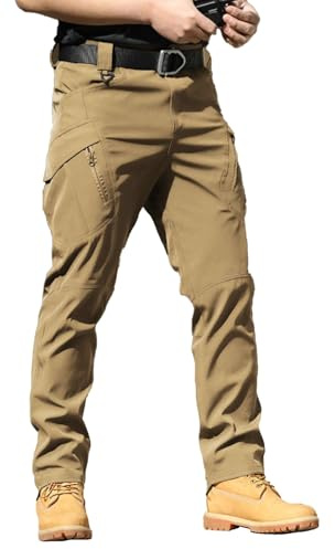 Mens Work Trousers Stretch Fit: Cargo Trousers for Men UK Black Work Pants Stretch Slim Fit Heavy Duty Safety Combat Cargo Pants with Knee Pad Pockets Lightweight Durable Workwear Triple Stitched