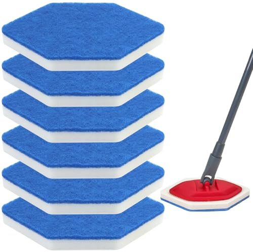 QGGTQG Recambio de fregona para baño y bañera, 6 unidades | Cepillo de limpieza para baño compatible con Vileda Bath Magic Bad Esponja multisuperficie para baño, bañera, suelo