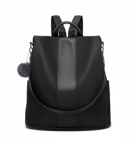 Miss Lulu Backpack Womens, Anti-Theft PU Rucksack Bags for Ladies | Lightweight Water-Resistant Convertible Shoulder Bag, Rear Anti-Theft Design, Fits 15.6-Inch Laptop for Work Travel School