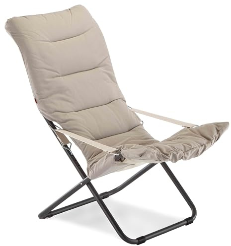 fiam FIESTA SOFT XL - Liegestuhl für den Außenbereich, anatomisch, verstellbar (Beige)