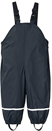 Pantalon imperméable pour enfants garçons et filles - Salopette de pluie à bretelles réfléchissantes et bretelles réglables - Pantalon de boue - Coupe-vent - Noir - D, 104