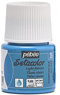 Pebeo Setacolor Textilfarbe, 45 ml, Fluoreszierendes Blau, Fluoreszierendes Blau