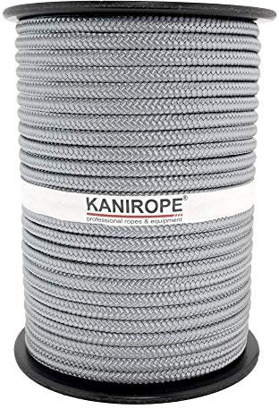 Kanirope® Corde Cordage PP Polypropylène MULTIBRAID 6mm 100m Gris Argent (0130) tressée