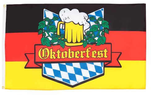 AZ FLAG - Drapeau Allemagne Oktoberfest - 150x90 cm - Drapeau Allemand Oktoberfest 100% Polyester Avec Oeillets Métalliques Intégrés - Pavillon 110 g