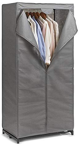 Zeller 14617 Textil-Schrank, Vlies/Metall, Stoff, grau, 75 x 50 x 160 cm