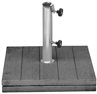 Maffei Art 304x Fuss für Sonnenschirme aus Beton Holzoptik. Gewicht kg. 40. Groesse cm.50x50. Verzincktstahl Rohr mit Adapter. Made in Italy