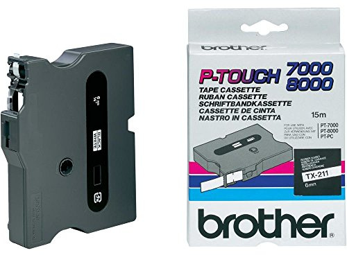 Brother TX211 TX-Tape TX-211 Schriftbandkassette, Bandbreite: 6 mm