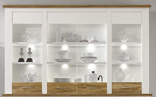 trendteam Vitrinenaufsatz Toronto Pine hell Satin Nußbaum