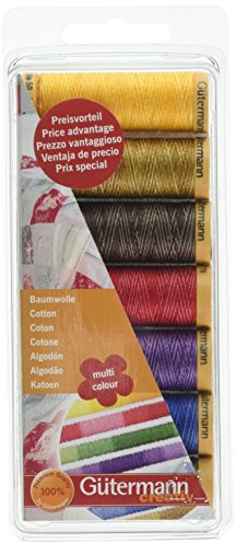 Gutermann Thread Set: Cotton 50 Multi-Colour: 7 x 100m: Assorted, 6.8 x 2 x 16.2 cm