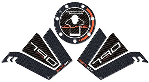 labelbike - Kit mit 3 3D Gelharz Aufklebern für Motorrad Tankschutz kompatibel mit KTM 790 Duke