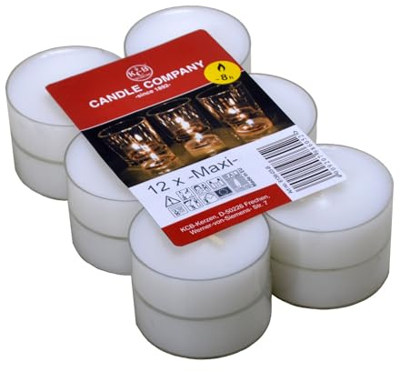 KCB Maxi Tea Light White Pack of 12