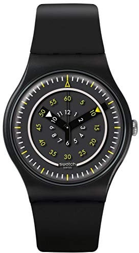Swatch Herren Analog Quarz Uhr mit Silikon Armband SUOB157