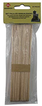 Acan Pack de 20 Palos Planos de Madera para Manualidades