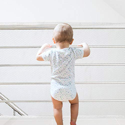 Sicherheitsnetz langlebiger Balkon und Treppe Geländer Zaun Mesh Schutz Net Safety Net für Kinder Haustiere 75 cm * 300cm White