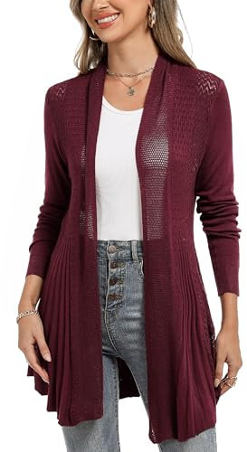 iClosam Cardigan Damen lang Sommerjacke Damen Elegante lässige gestrickte dünne Solid Jacke