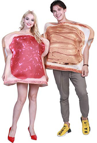 EraSpooky Essen Lebensmittel Marmelade Röstbrot Toast Brot Kostüm Halloween Party Karneval Fastnacht Faschingskostüme für Erwachsene Herren Damen