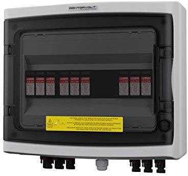 Solar Anschlusskasten Photovoltaik DC 1000V T1 T2 3 Strings 4mm Connector Überspannungsschutz Combinierer Box für Solarmodule Doktorvolt 2438