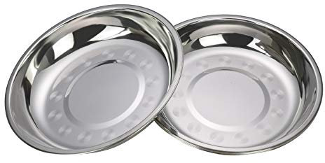 Zerdyne Juego de 4 Platos de Camping de Acero Inoxidable, Plato Acero Inoxidable