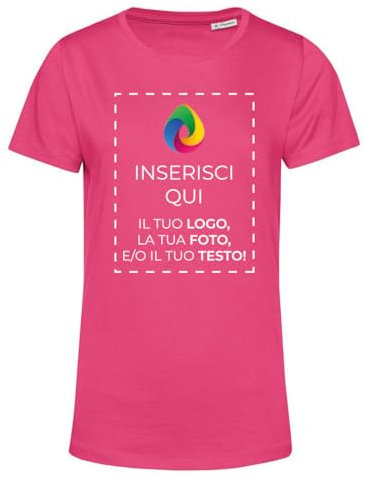 Teetaly Maglietta T-Shirt Donna con Stampa Personalizzata (Fucsia, L)