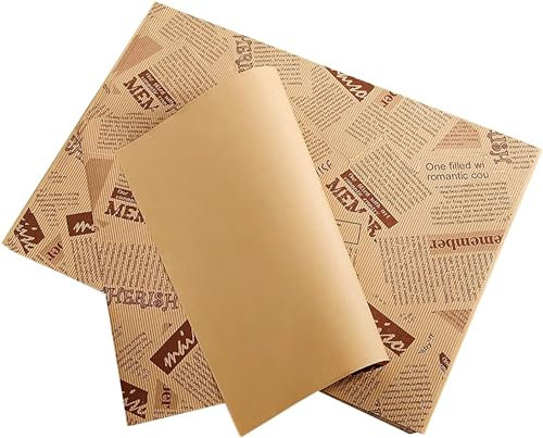 La Llareta Greaseproof Paper, 100 Sheets Baking Wrapping Paper, Food Basket Liners Paper, Deli Paper for Cakes, Breads, French Fries, Sandwiches, Pizza, Burgers, Hot Dogs(14 * 10 inch)