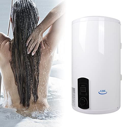 Elektrischer Warmwasserspeicher, Elektrospeicher Intelligenter Boiler 120L 2000W 220V Smart Control 30-75 ? Mit Duschset (Weiß)