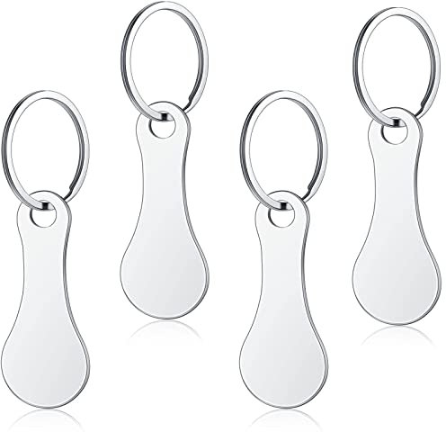 Luvadeyo 4 extracteurs de Caddie en Acier Inoxydable, jeton de Caddie Amovible comme Porte-clés, Fixation de clé de jeton de Caddie