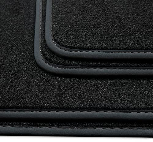 teileplus24 HQ-202 Fußmatten kompatibel mit BMW X3 G01 / iX3 sDrive 2018- Deluxe Velours, Naht:Schwarz