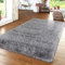 TT Home Langflor Teppich Wohnzimmer Shaggy Hochflor Pastell Modernes Einfarbig Soft Garn, Farbe: Grau, Größe:120x170 cm