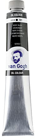 Van Gogh Ölfarbe - Elfenbeinschwarz 701 Ölfarbe 60 ml Tube - Hohe Pigmentierung & Abtönstärke - Lichtechtheit +++ - Ideal für Künstler & Studenten