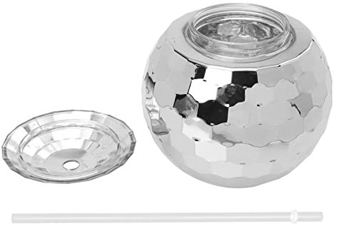 Operitacx Disco Ball Cup 1 Set Disco Ball Cup Cocktail Cup Bar Glittering Ball Cup Drink Tumbler with Straw for Shiny Foil Colored Graduation Anniversary New Years Eve Party Sipper Cups Tableware