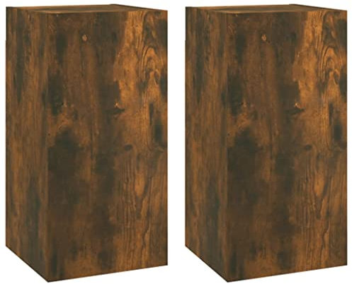 vidaXL 2X TV Schrank Stauraum Wandschrank Hängeschrank TV Möbel Wohnzimmer Fernsehschrank Wohnwand Räuchereiche 30,5x30x60 cm Holzwerkstoff