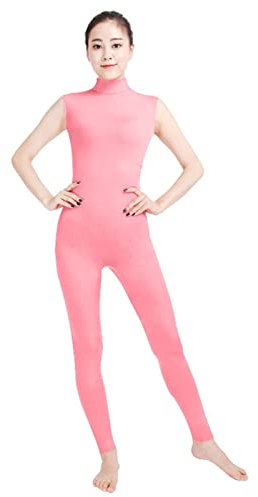 Lifup Adulti Spandex Pieno Corpo Costume Cosplay Senza Maniche Body Tuta Integrale per Travestimento rosa L