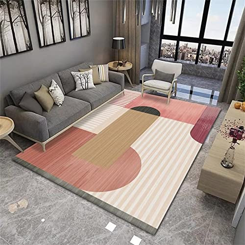 Auslegware Fleckerlteppich Moderne Antimilbe des rosa weichen geometrischen Crememusters der Creme Teppich Vorraum 200X300CM