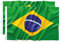 2 Bandera Brasil 90x150cm - Ultra resistente, doble función con 2 ojales y trabilla para varilla, 2 bandera nacional brasileña