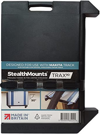 StealthMounts Trax90 Track Saw Square for Makita | 90° Right Angle Plunge Saw Guide Rail Angle Stop