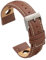 diloy Uhrenarmband Rindsleder perforiert Rallye Racing Stil – Sportliches Design – Größen 20mm 22mm 24mm – Schwarz, Braun, Bordeaux oder Marineblau P355 Mittleres Braun 22mm
