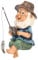 hardinox Garden Ornament Outdoor - Fishing Gnome Statue Resin Figurine Dwarf Sculpture for Pond Lawn Yard Decorations